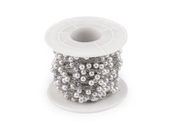 Řetízek z nerezové oceli perly Ø4 a 6 mm metráž