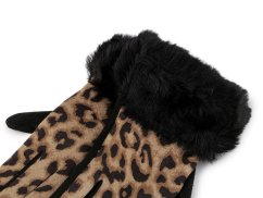 Dámské rukavice s kožešinou tygr, dotykové
