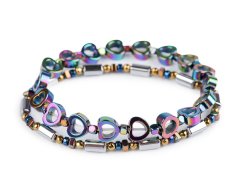 Pružné náramky z hematitu sada 2 ks