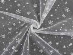Tyl oděvní / dekorační vánoční vločky