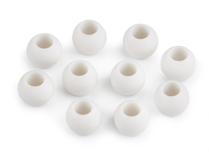 Plastové korálky matné s velkým průvlekem 11x14 mm