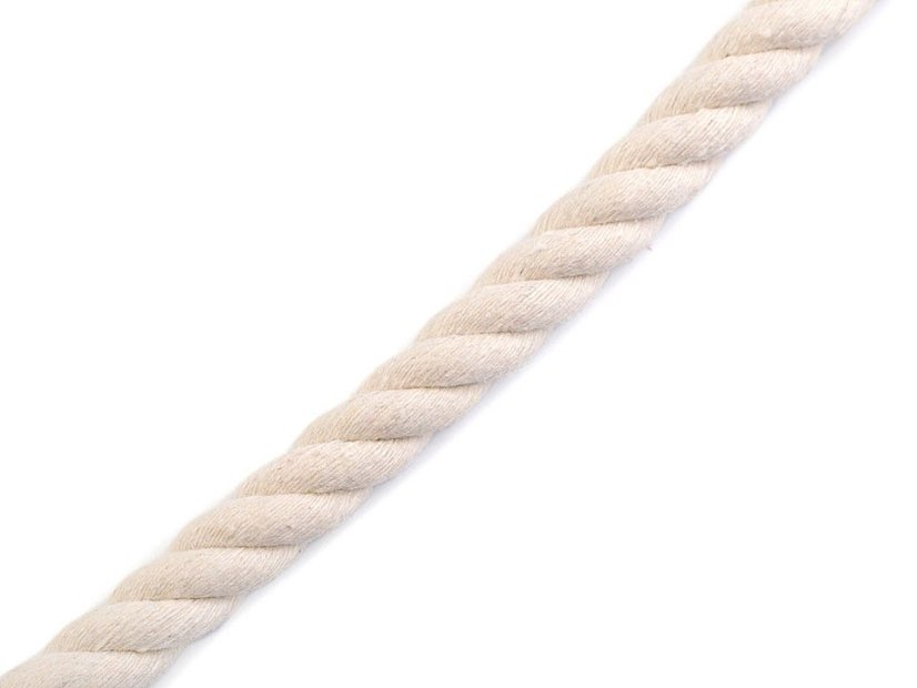Bavlněná šňůra kroucená  Ø10 mm tuhá