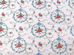 Bavlněná látka / plátno květinové věnečky