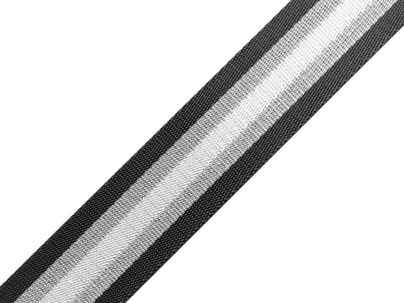 Hladký oboustranný popruh s lurexem šíře 38 mm