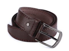 Pánský pásek hladký a prošívaný šíře 3,7 cm