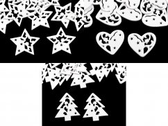 Dřevěná vánoční hvězda, srdce, stromeček