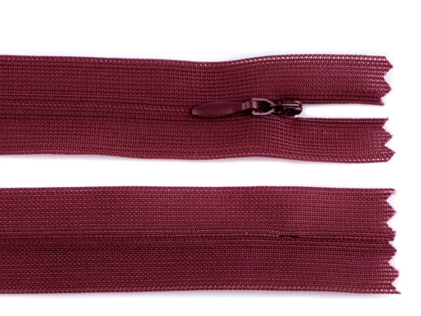 Spirálový zip skrytý šíře 3 mm délka 60 cm dederon