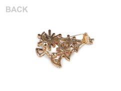 Brož s broušenými kamínky vánoční stromeček, srdce