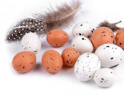 Dekorační křepelčí vajíčka k aranžování s peřím