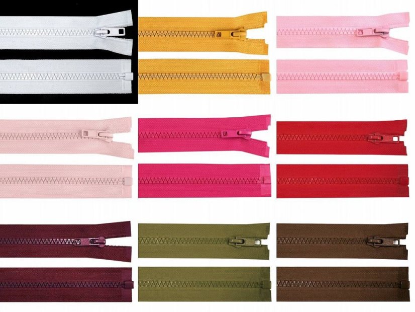 Kostěný zip šíře 5 mm délka 65 cm bundový