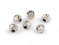Plastové korálky s velkým průvlekem tlapka 11x11 mm