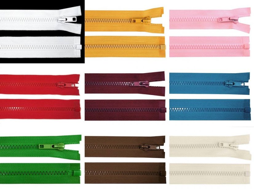 Kostěný zip šíře 5 mm délka 35 cm bundový