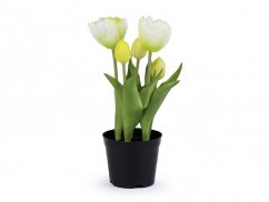 Umělé tulipány v květináči