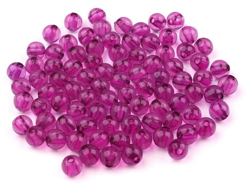 Plastové korálky Transparent Ø6 mm