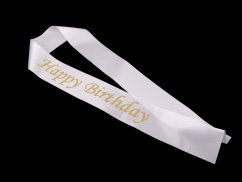 Narozeninová saténová šerpa Happy Birthday šíře 9,5 cm