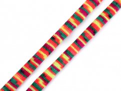 Šňůra pletená / dutinka indiánský motiv šíře 10 mm