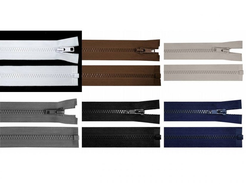 Kostěný zip šíře 5 mm délka 100 cm bundový