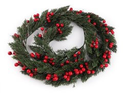 Vánoční umělá girlanda s bobulemi