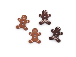 Knoflík imitující perník, kluk a holka