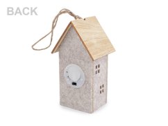 Filcový domeček svítící k zavěšení