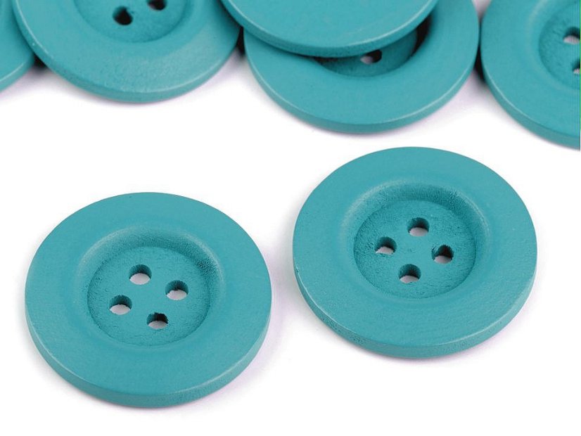 Dřevěný dekorační knoflík čtyřdírkový 40 mm