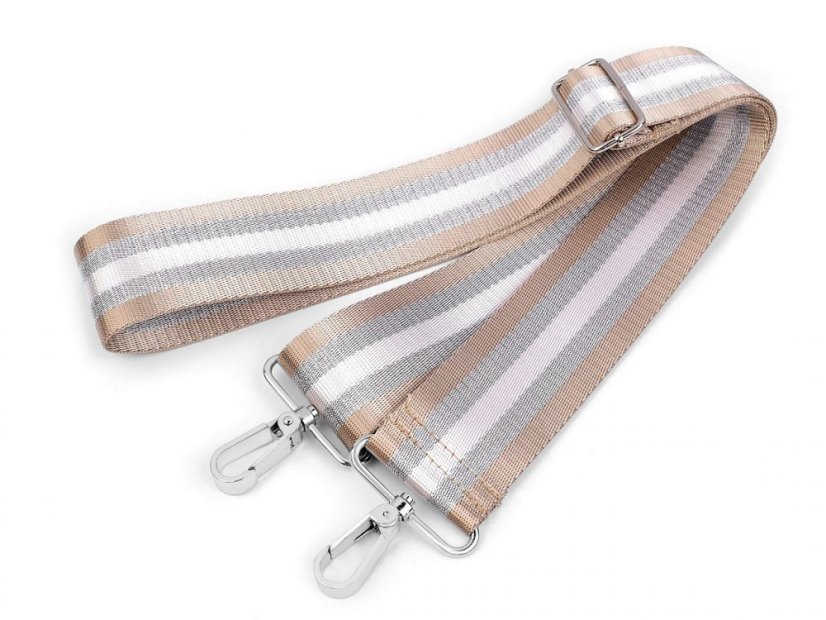 Textilní ucho / popruh na tašku s karabinami délka 79-142 cm