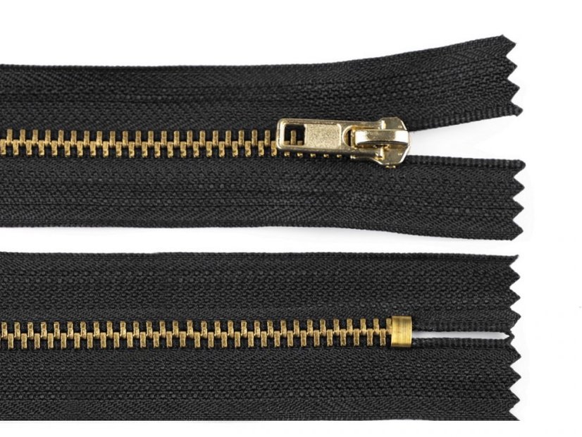 Kovový zip šíře 4 mm délka 18 cm kalhotový