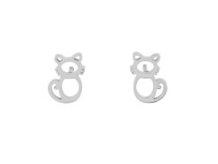 Náušnice z nerezové oceli kočka