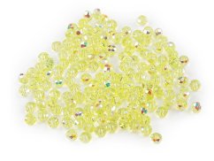 Skleněné korálky broušené ohňovky 4 mm s AB efektem