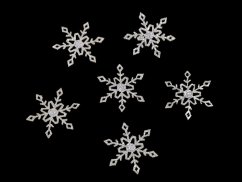 Vánoční filcová vločka s glitry Ø30 mm