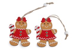 Vánoční dřevěné perníčky k zavěšení
