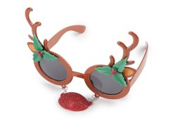 Vánoční párty / karnevalové brýle sněhulák, sob s nosem