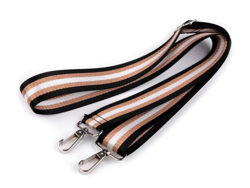 Textilní ucho / popruh na tašku s karabinami délka 79-142 cm