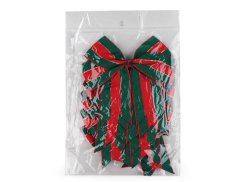 Vánoční mašle rypsová 12x13 cm