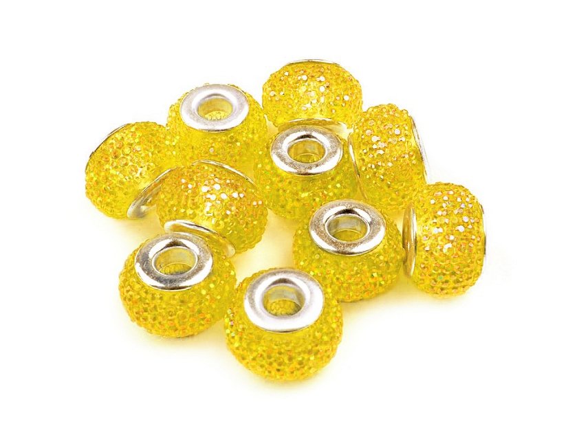 Plastové korálky s velkým průvlekem / plavkové 9x14 mm