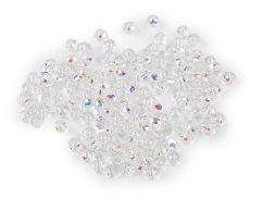 Skleněné korálky broušené ohňovky 4 mm s AB efektem