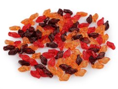 Plastové korálky lístečky mix 5x10 mm