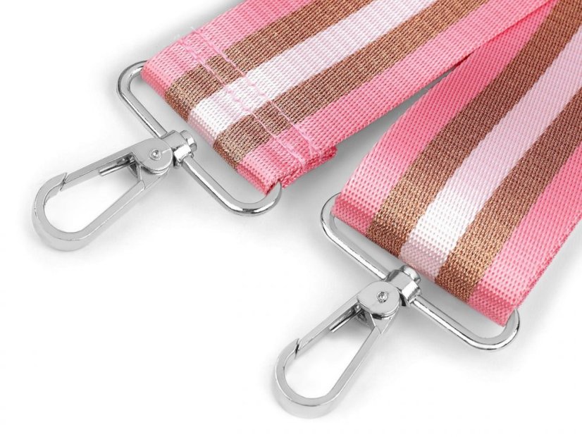 Textilní ucho / popruh na tašku s karabinami délka 79-142 cm