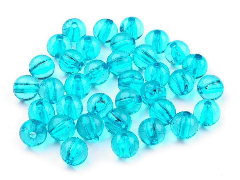 Plastové korálky Transparent Ø8 mm
