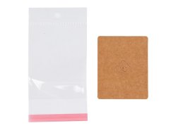 Papírová karta na brož se sáčkem s eurozávěsem 6x7,5 cm