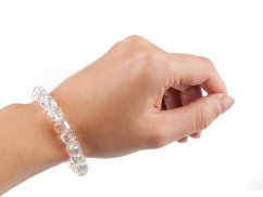 Náramek pružný z broušených korálků s AB efektem