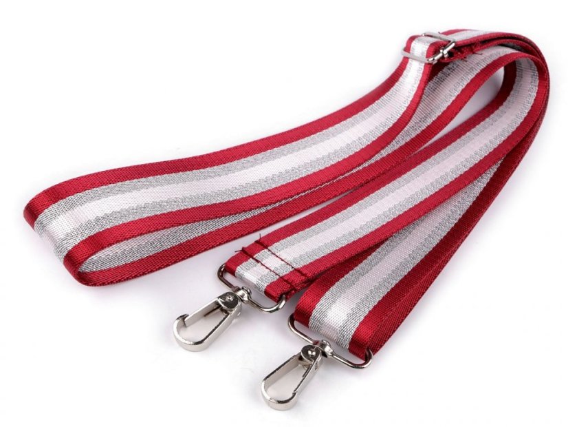 Textilní ucho / popruh na tašku s karabinami délka 79-142 cm