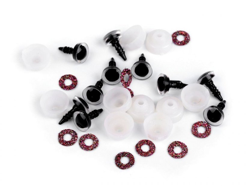 Oči glitrové s pojistkou Ø10 mm