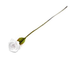 Mini saténová růže na drátku