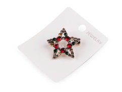 Vánoční brož s broušenými kamínky hvězda