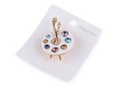 Brož malířská paleta, kočky v deštníku