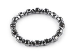 Náramek pružný hematitový, unisex