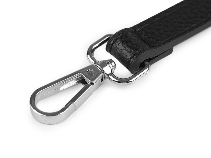 Koženkový popruh / ucho s karabinami na kabelku délka 113-123 cm