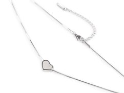 Náhrdelník z nerezové oceli srdce s perletí
