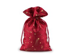 Vánoční dárkový pytlík hvězdy 15x24 cm